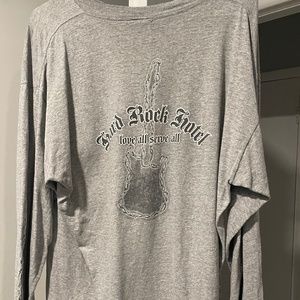 MENS LONG SLEEVE HARD ROCK T SHIRT